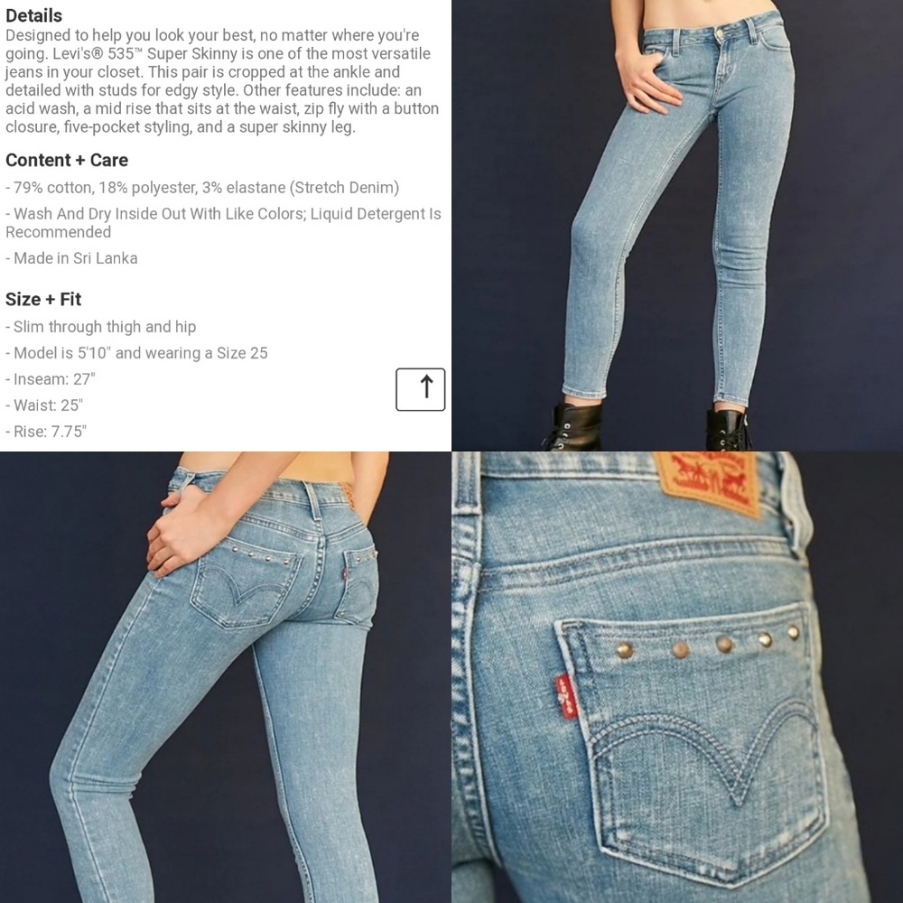Levi's 535 ankle super skinny Jean's